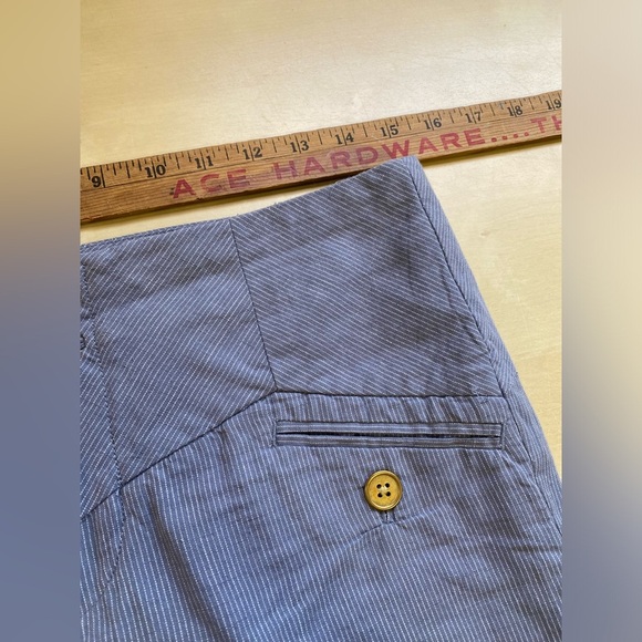 Elevenses Anthropologie Cropped Wide Leg Striped High Waist Pants Blue Size 2 - Picture 11 of 11